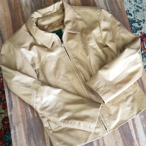 Gold Leather Jacket - Picture 1 of 6